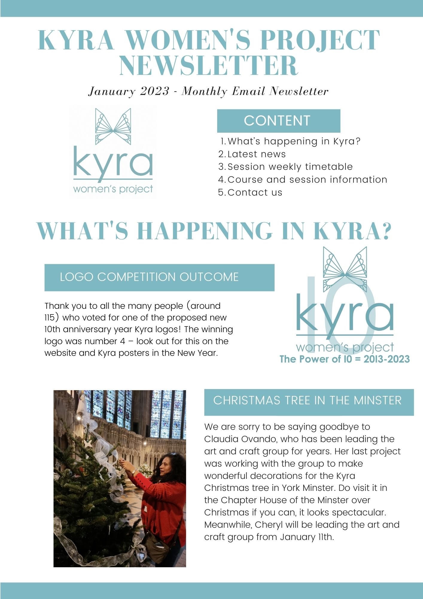 Project Kyra Newsletters – Kyra Women's Project