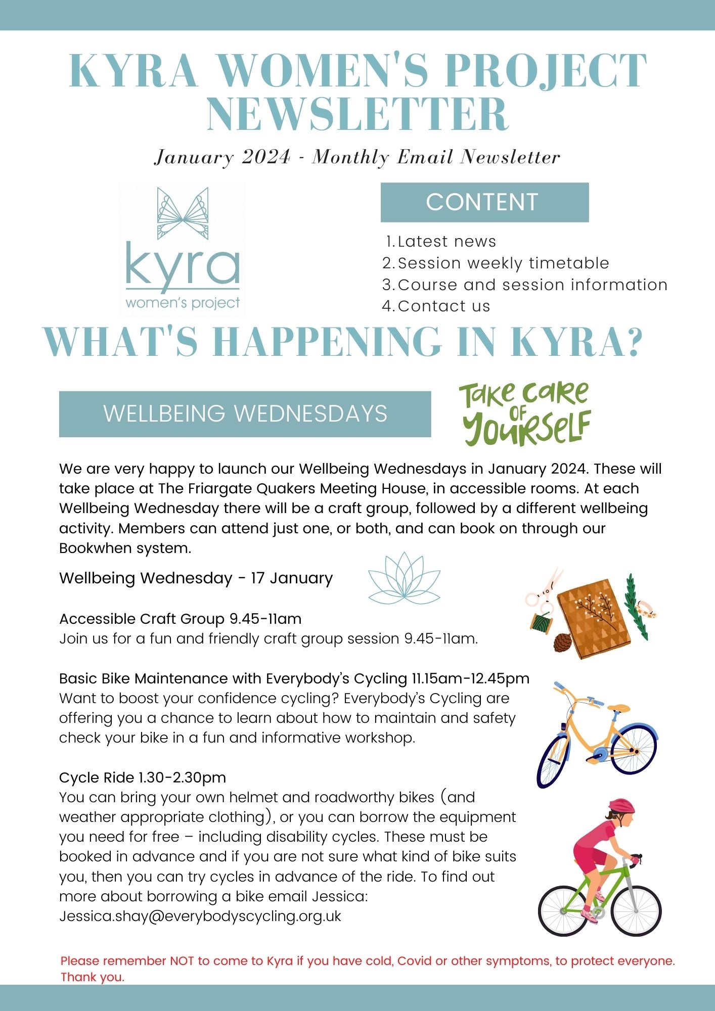 Project Kyra Newsletters – Kyra Women's Project